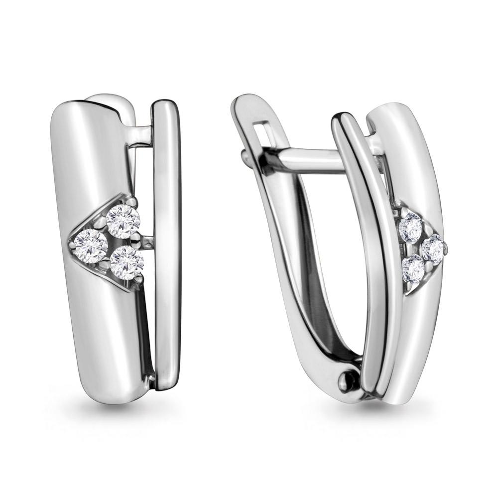 

Серьги из серебра с фианитом Aquamarine Aquamarine 46615А_925_р, 46615А_925_р