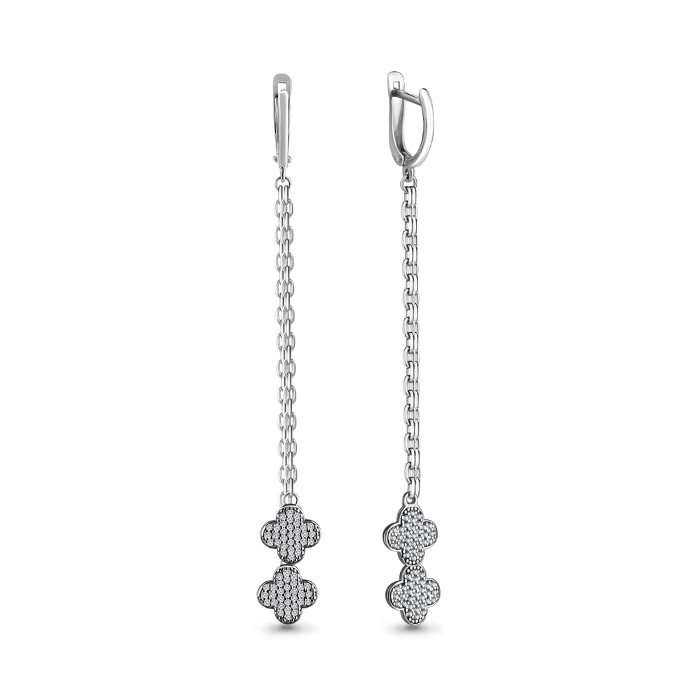 

Серьги из серебра с фианитом Aquamarine Aquamarine 46466А_925_р, 46466А_925_р