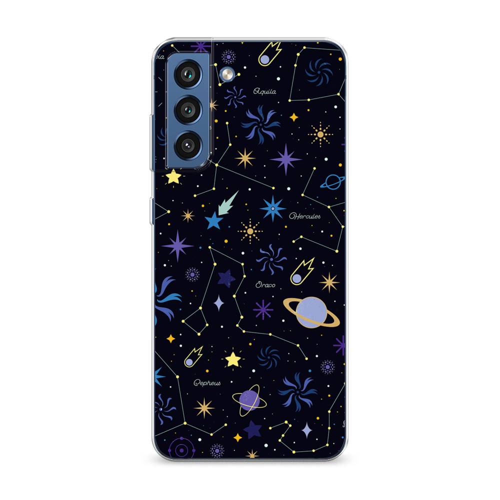 

Чехол на Samsung Galaxy S21 FE 5G "Цветной космос", Желтый, 2103050-2