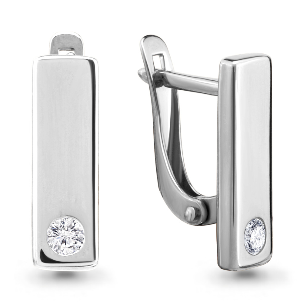 

Серьги из серебра с фианитом Aquamarine Aquamarine 46463А_925_р, 46463А_925_р
