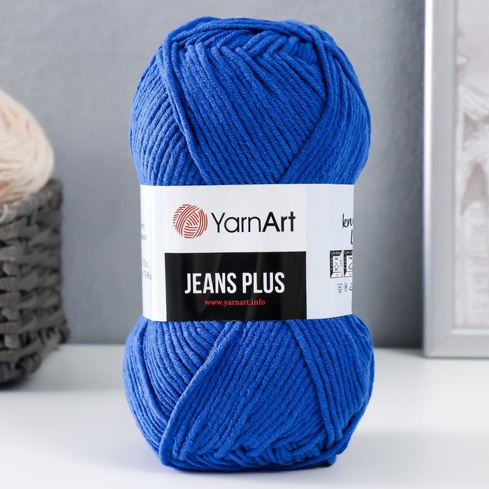 

Пряжа "Jeans plus" 55% хлопок, 45% акрил 160м/100гр (47 василек), Синий, Пряжа для вязания "Jeans plus"