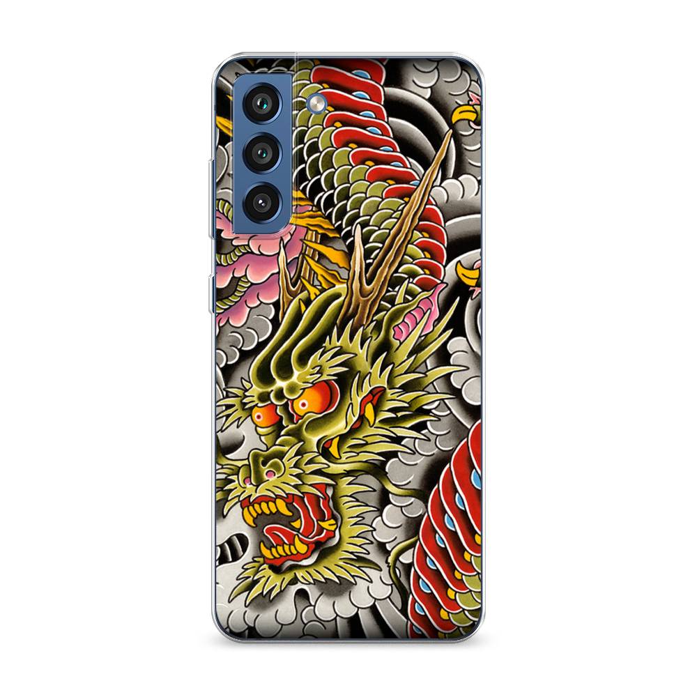 

Чехол на Samsung Galaxy S21 FE 5G "Японский дракон", Желтый;розовый;красный, 2103050-4