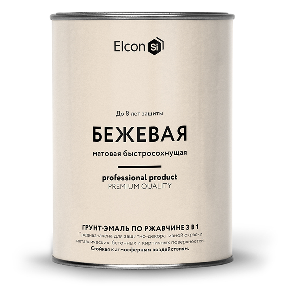 фото Грунт-эмаль elcon по ржавчине elcon 0,8 кг, бежевая