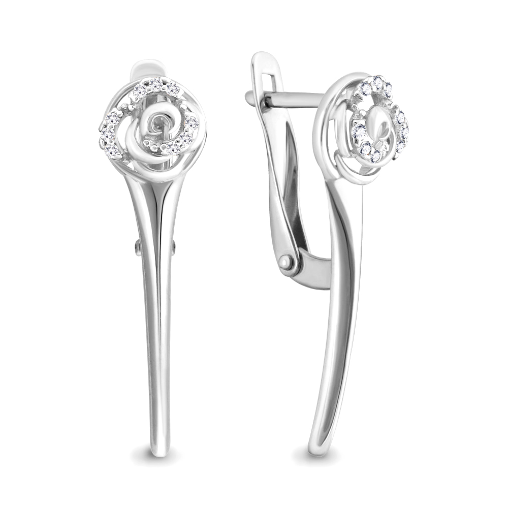 

Серьги из серебра с фианитом Aquamarine Aquamarine 46365А_925_р, 46365А_925_р
