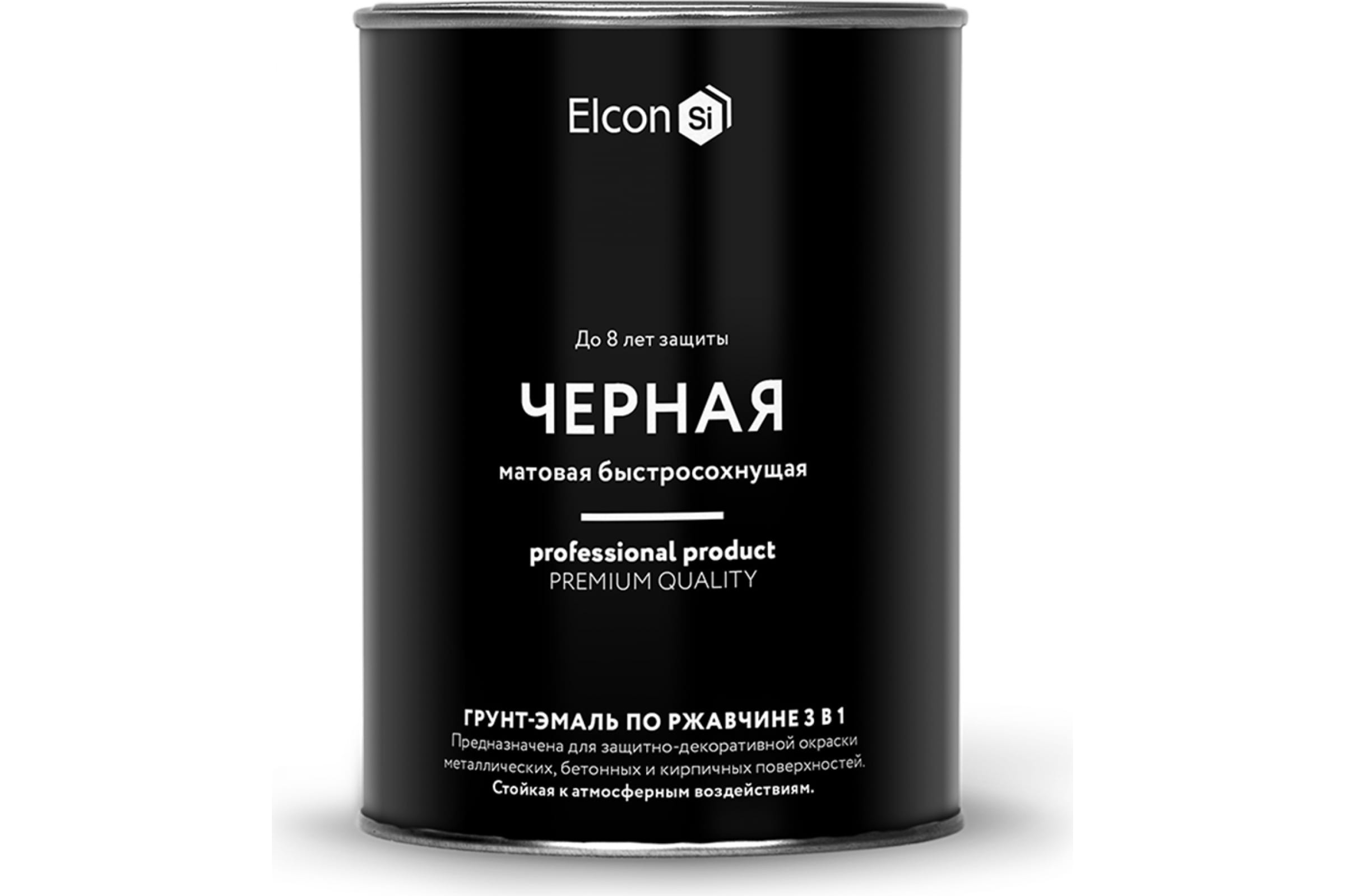 Грунт-эмаль Elcon по ржавчине 0,8 кг, черная грунт эмаль decotech 3в1 черная под ral9005 0 9кг