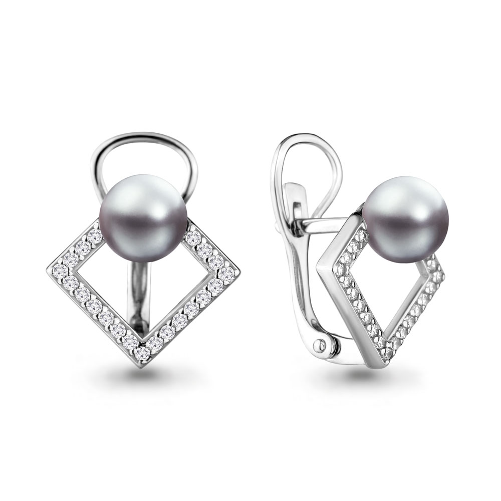 

Серьги из серебра с фианитом Aquamarine Aquamarine 46318Я_925_р, 46318Я_925_р