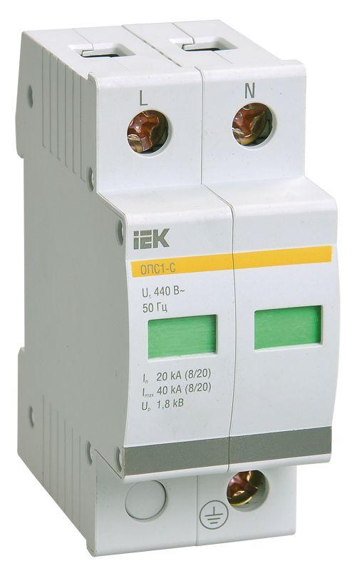 фото Ограничитель перенапряжения опс1-c 2p iek mop20-2-c