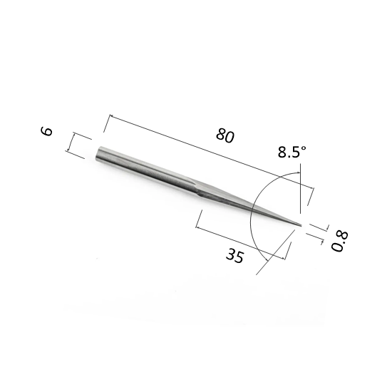 

Фреза прямая двухзаходная конусная (плоский кончик) DJTOL N2ZXJ6350880 для станка ЧПУ, N2ZXJ