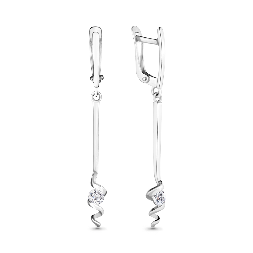 

Серьги из серебра с фианитом Aquamarine Aquamarine 46262А_925_р, 46262А_925_р