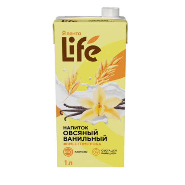 Напиток овсяный Лента Life ванильный 1 л