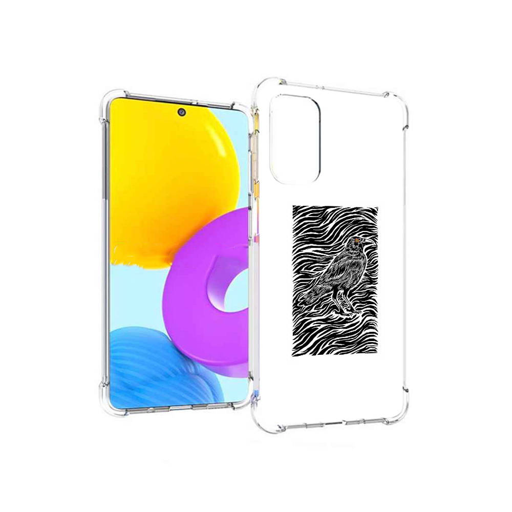 

Чехол MyPads Tocco для Samsung Galaxy M52 5G ворон в абстракции (PT226932.542.272), Прозрачный, Tocco