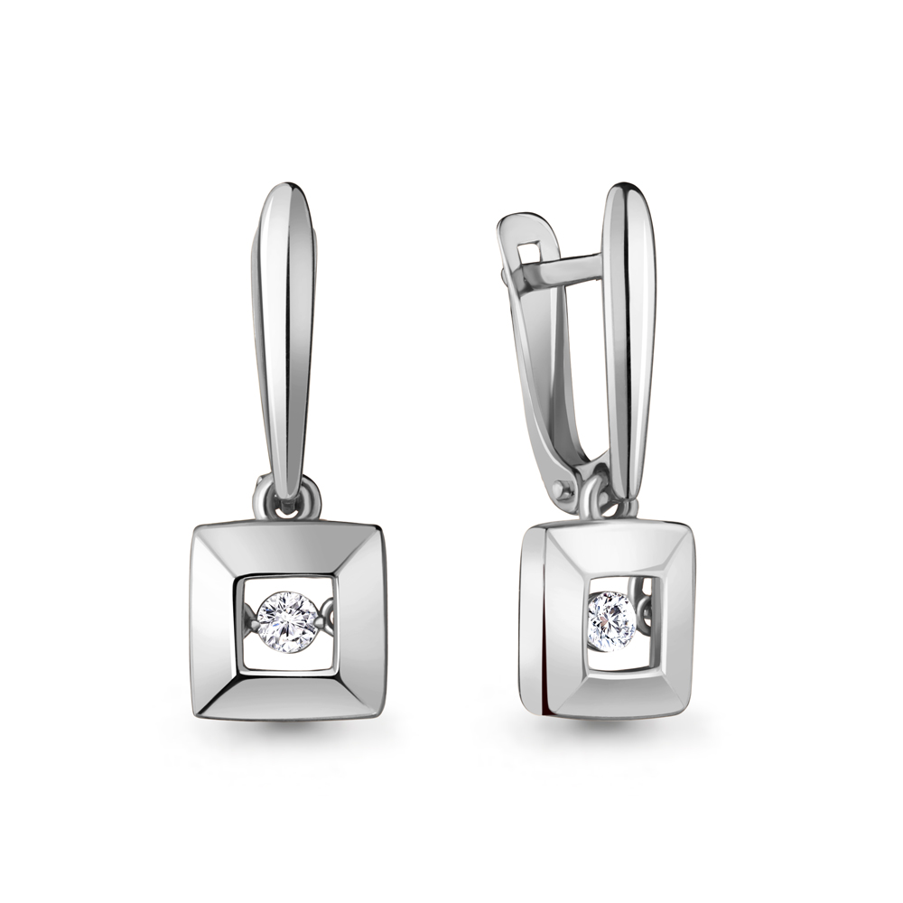 

Серьги из серебра с фианитом Aquamarine Aquamarine 46187А_925_р, 46187А_925_р
