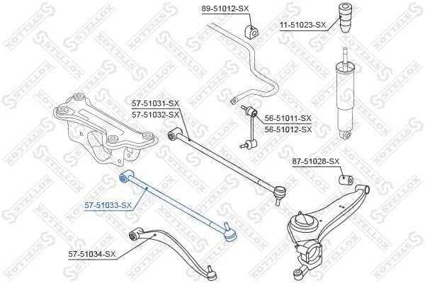 

57-51033-SX_рычаг задней подвески нижний левый! Hyundai Santa Fe 00>