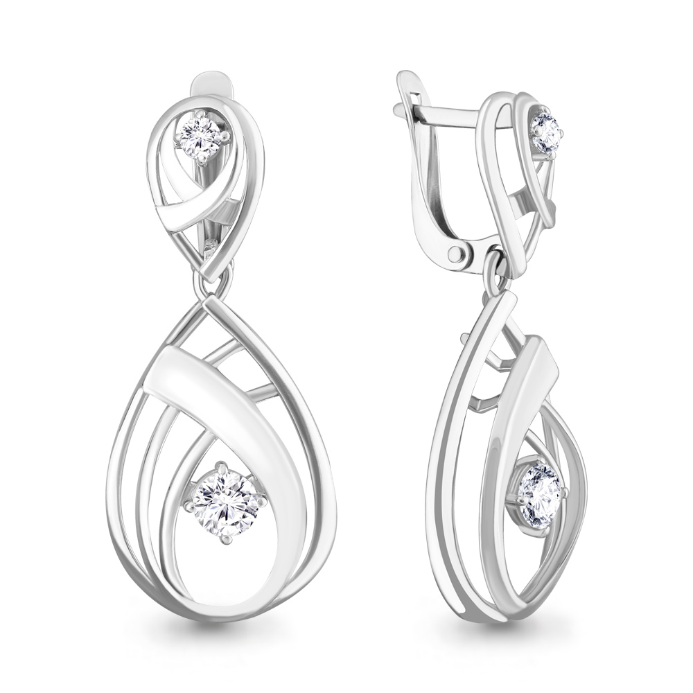 

Серьги из серебра с фианитом Aquamarine Aquamarine 46169А_925_р, 46169А_925_р