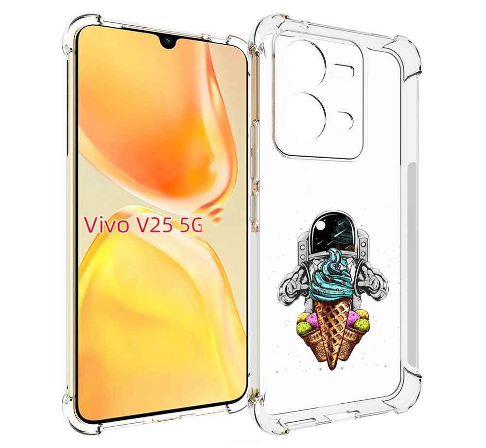 

Чехол MyPads астронавт-любит-мороженное для Vivo V25 5G / V25e, Прозрачный, Tocco