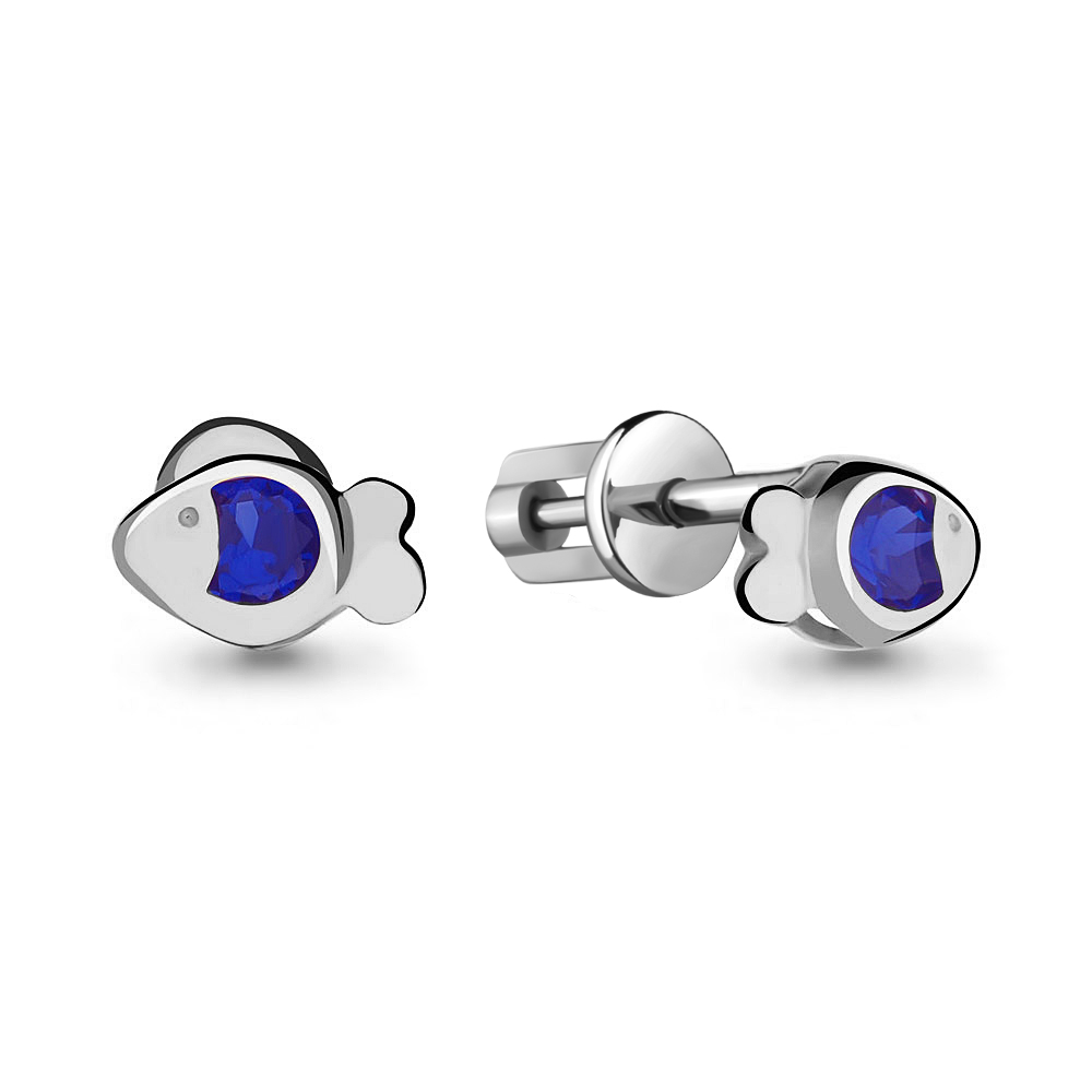 

Серьги из серебра с сапфиром искусственным Aquamarine Aquamarine 46150Н_925_р, 46150Н_925_р