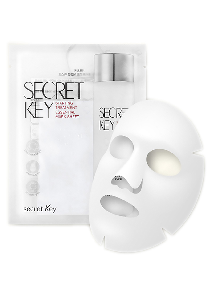 Увлажняющая тканевая маска для лица secret Key STARTING TREATMENT ESSENTIAL MASK SHEET керамогранит finwood белый рельеф 18 5x59 8 в упаковке 1 216 м2