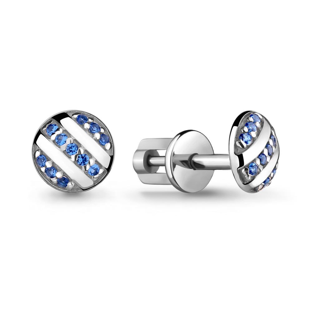 

Серьги из серебра с сапфиром искусственным Aquamarine Aquamarine 46147Б_925_р, 46147Б_925_р