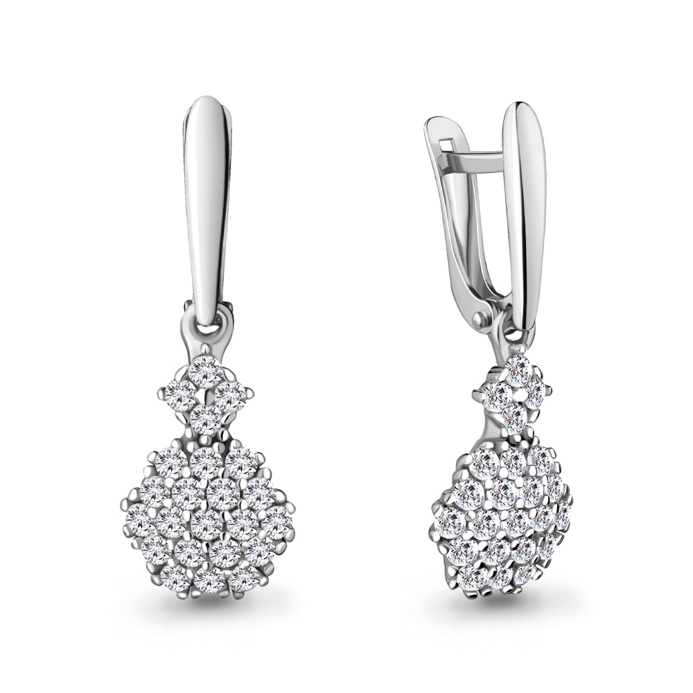 

Серьги из серебра с фианитом Aquamarine Aquamarine 46138А_925_р, 46138А_925_р