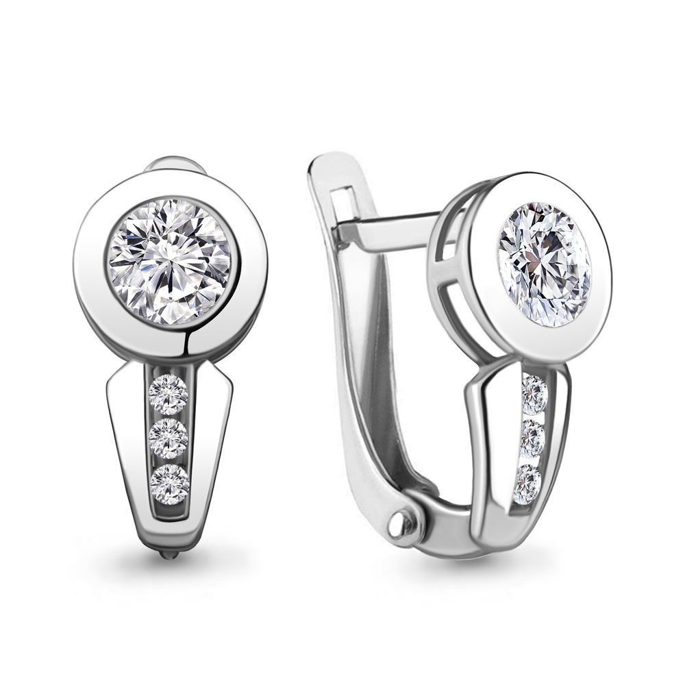 

Серьги из серебра с фианитом Aquamarine Aquamarine 46109А_925_р, 46109А_925_р
