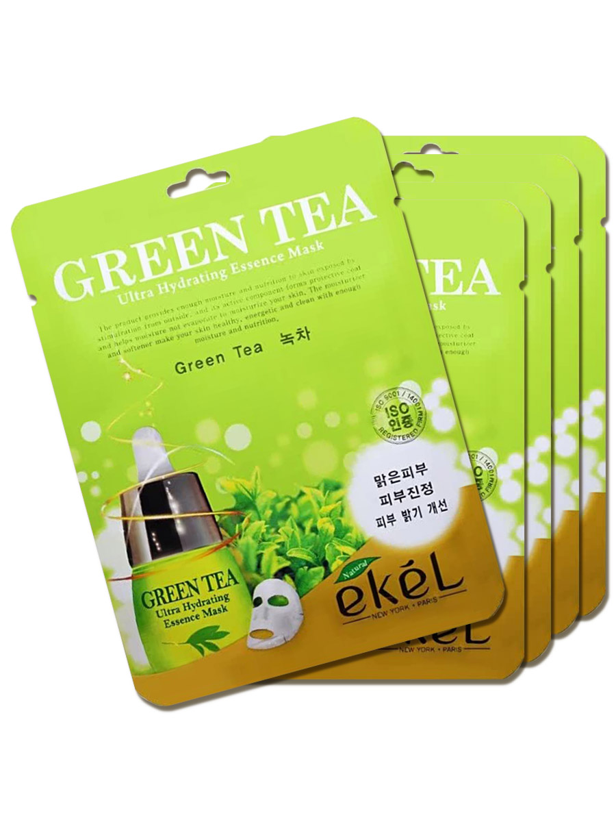 Одноразовая для лица тканевая маска Ekel с экстрактом зеленого чая 25 мл 5 шт