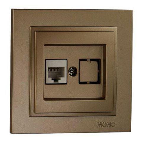 фото Розетка компьютерная rj45 mono electric despina 6 кат титан 102-222205-125