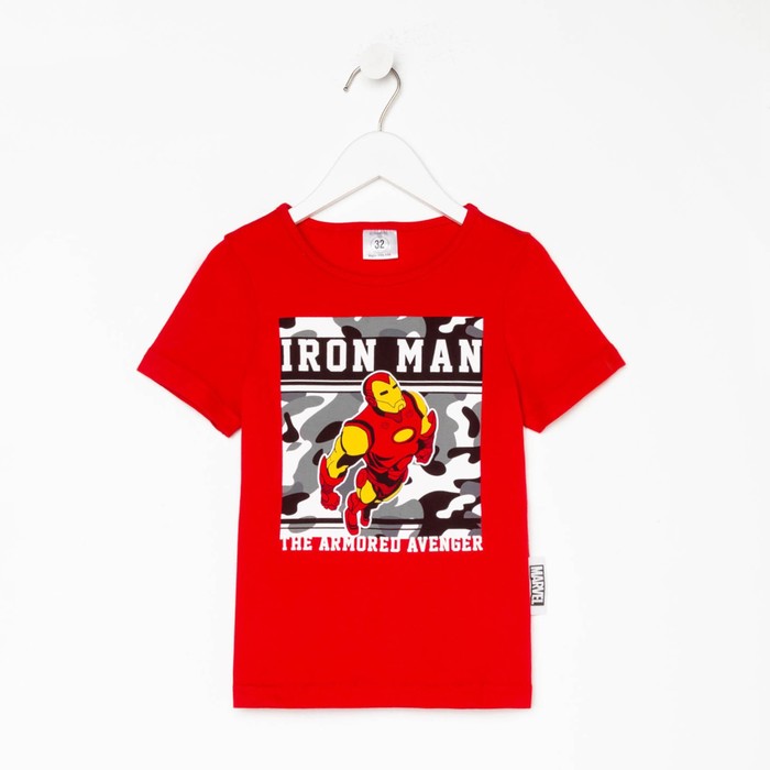

Футболка детская "Iron man" Мстители, рост 122-128, красный, Мстители