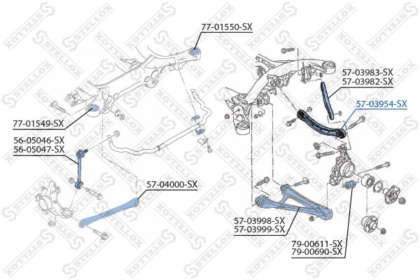 

57-03954-SX_рычаг задний верхний! Audi Q7 06>, VW Touareg 03-10