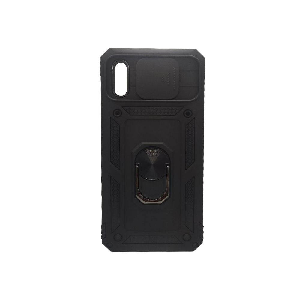 Чехол противоударный с кольцом Xiaomi Redmi 9A (черный)