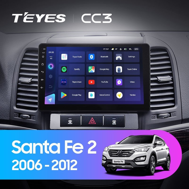 Автомобильная магнитола Teyes CC3L 432 Hyundai Santa Fe 2 2006-2012 2620000₽