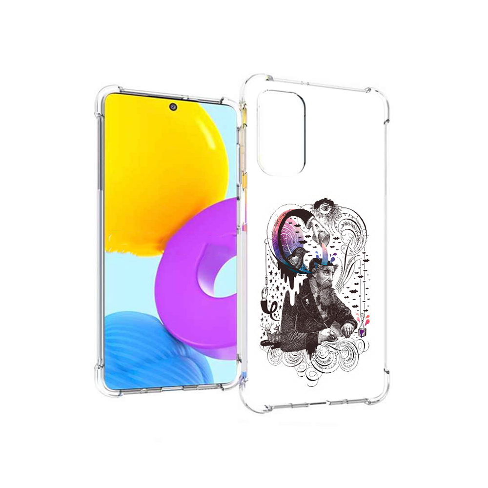 

Чехол MyPads Tocco для Samsung Galaxy M52 5G абстракция думающий мужчина, Прозрачный, Tocco