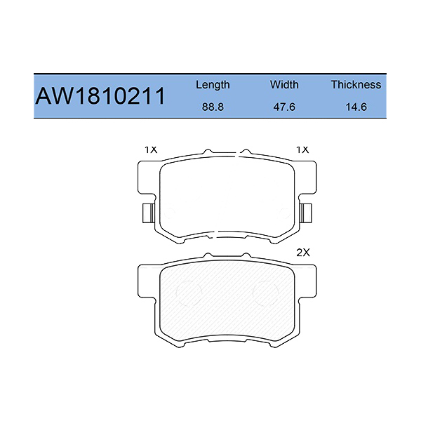 

Колодки тормозные задние AywiParts aw1810211
