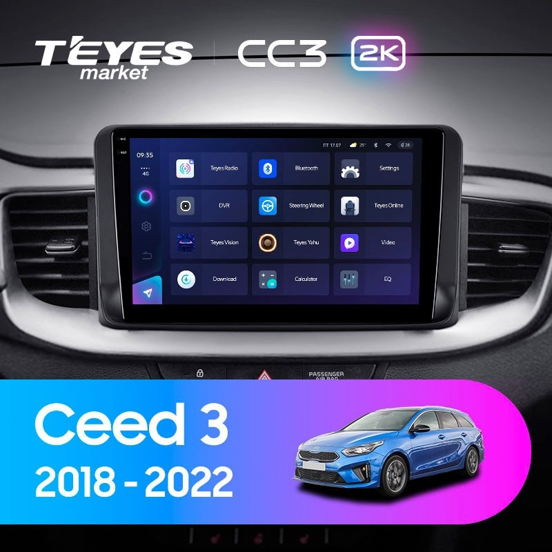 

Автомобильная магнитола Teyes CC3 2K 360 6/128 Kia Ceed 3 CD (2018-2022), CC3 2K 360