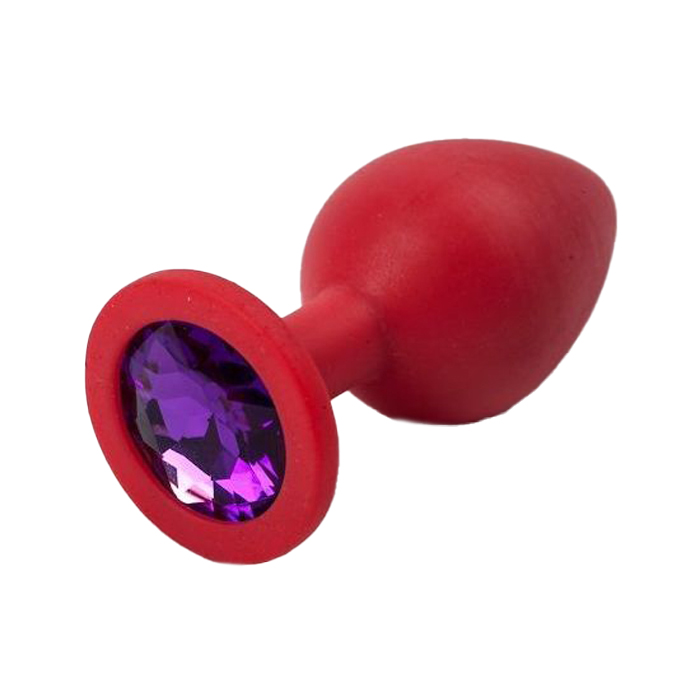 Красная силиконовая пробка с фиолетовым кристаллом 9,5 см