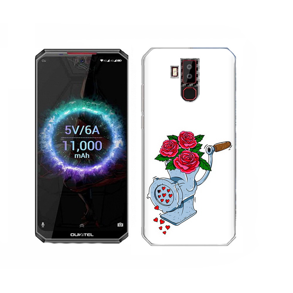 

Чехол MyPads Tocco для Oukitel K13 Pro Цветочные сердца, Прозрачный, Tocco