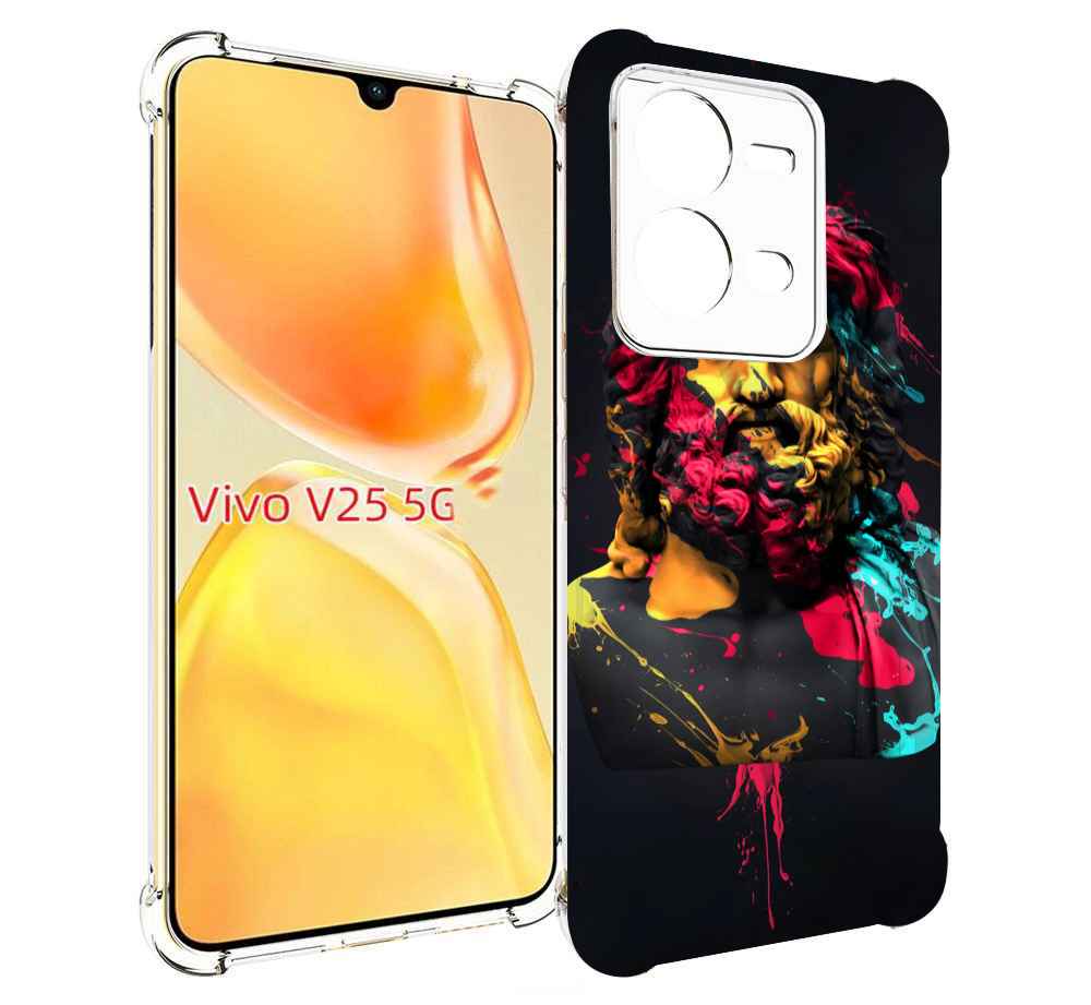 

Чехол MyPads арт-статуя-краски для Vivo V25 5G / V25e, Прозрачный, Tocco