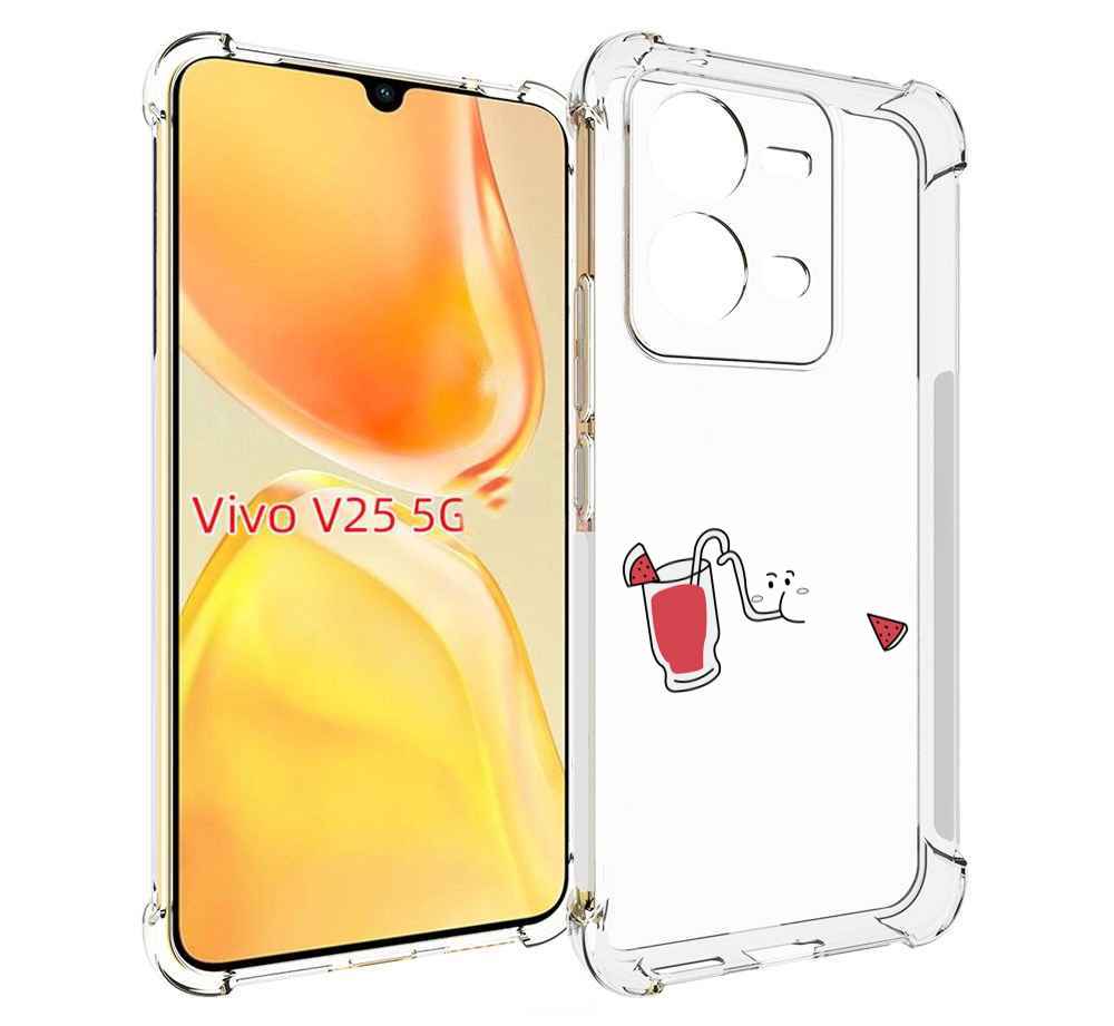 

Чехол MyPads арбузный-напиток для Vivo V25 5G / V25e, Прозрачный, Tocco