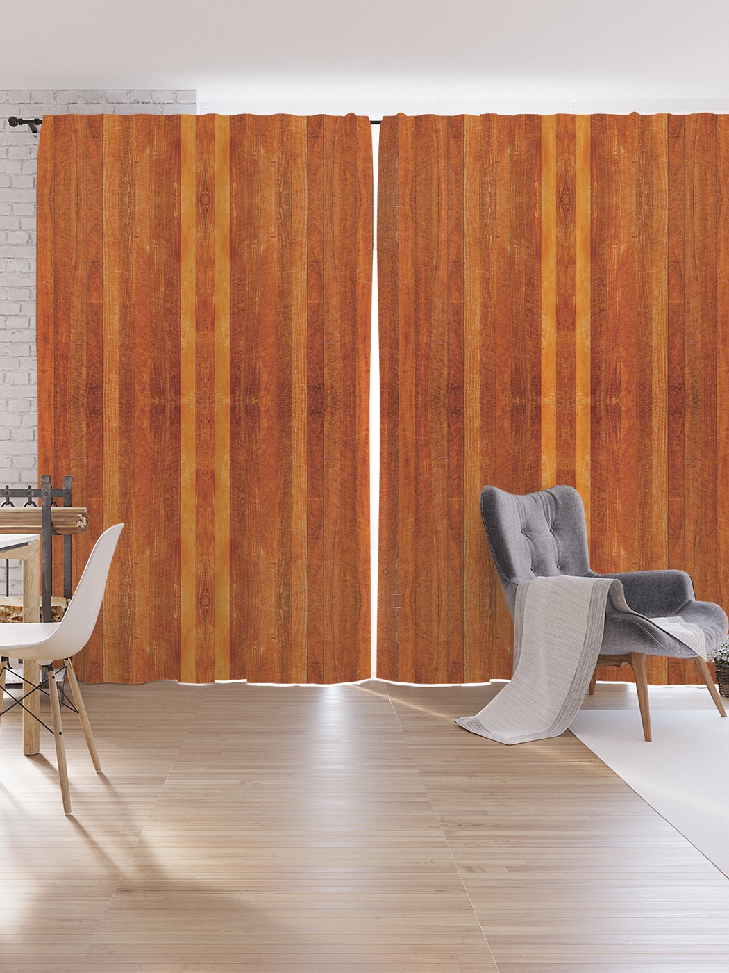 

Шторы под лён JoyArty "Дощатый настил", серия Oxford DeLux, 340х265 см, Дощатый настил