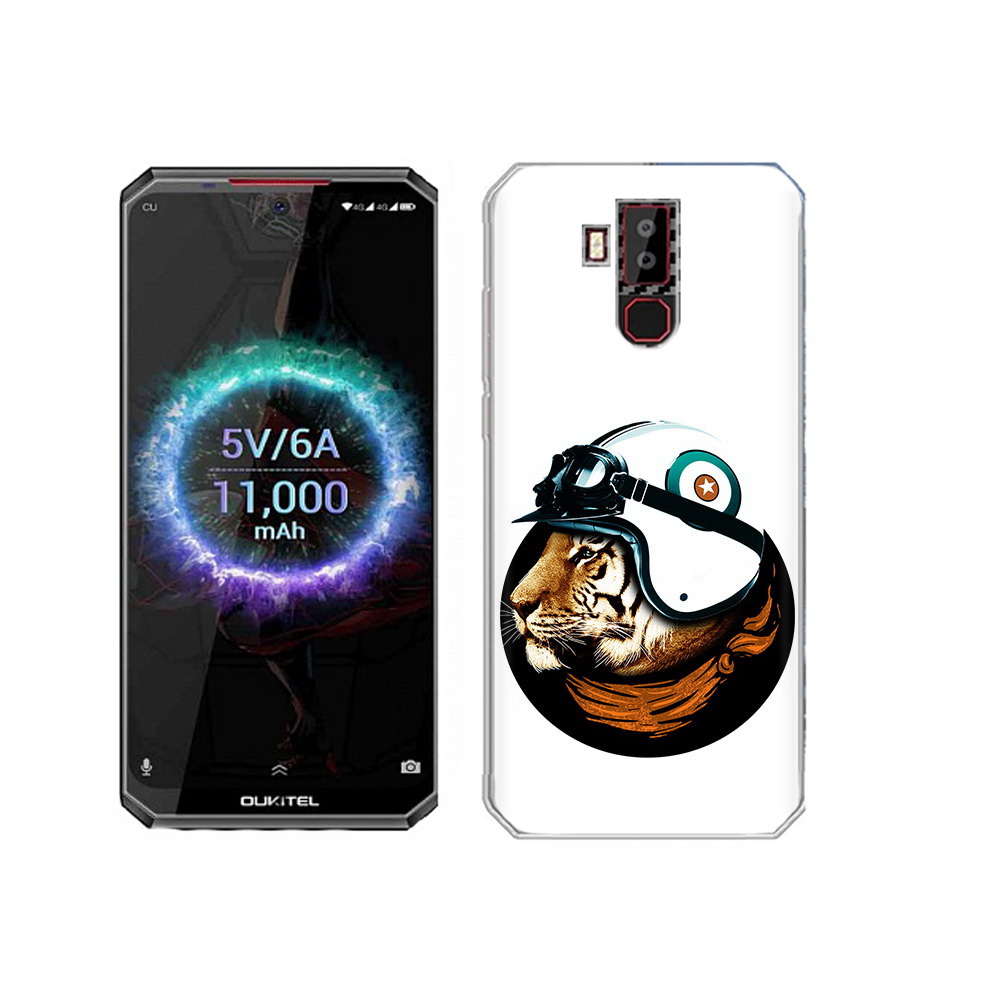

Чехол MyPads Tocco для Oukitel K13 Pro Тигр в шлеме, Прозрачный, Tocco