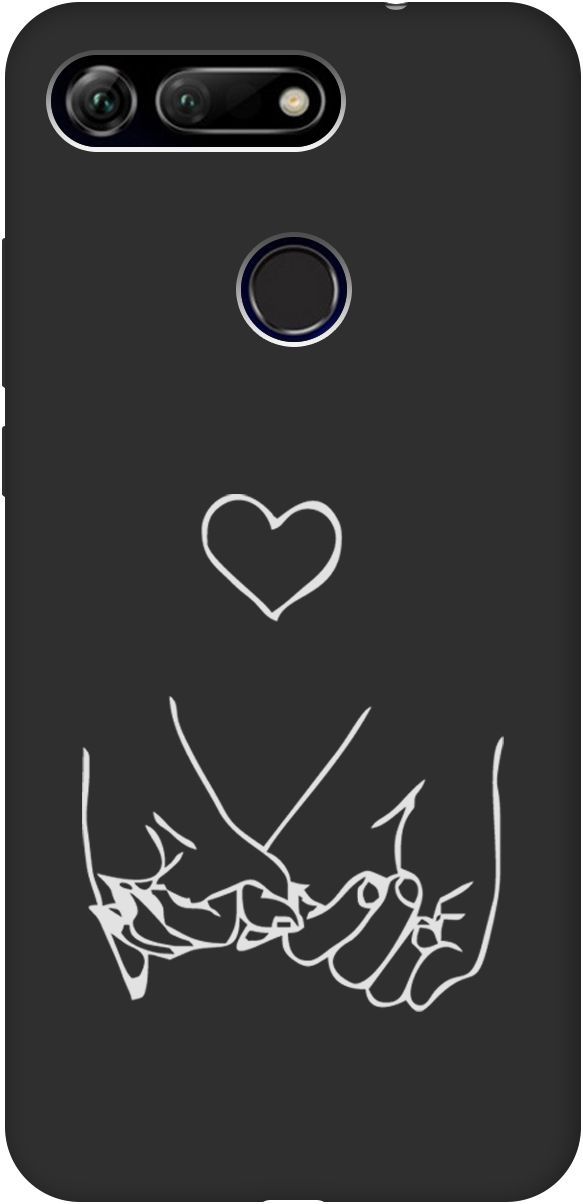 

Матовый чехол на Honor View 20 (V20) с принтом "Lovers Hands W" черный, Черный;белый, 8371