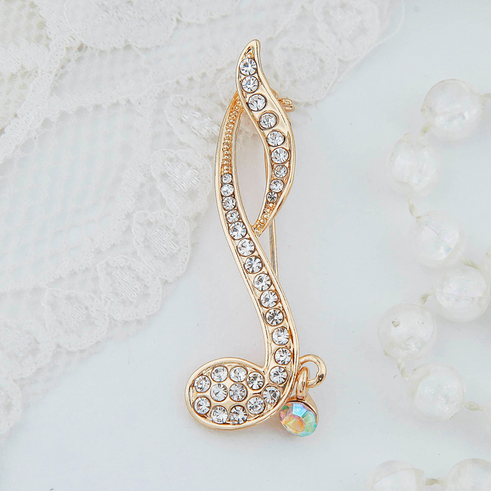 

Брошь из бижутерного сплава со стразами Queen Fair Нота, Нота