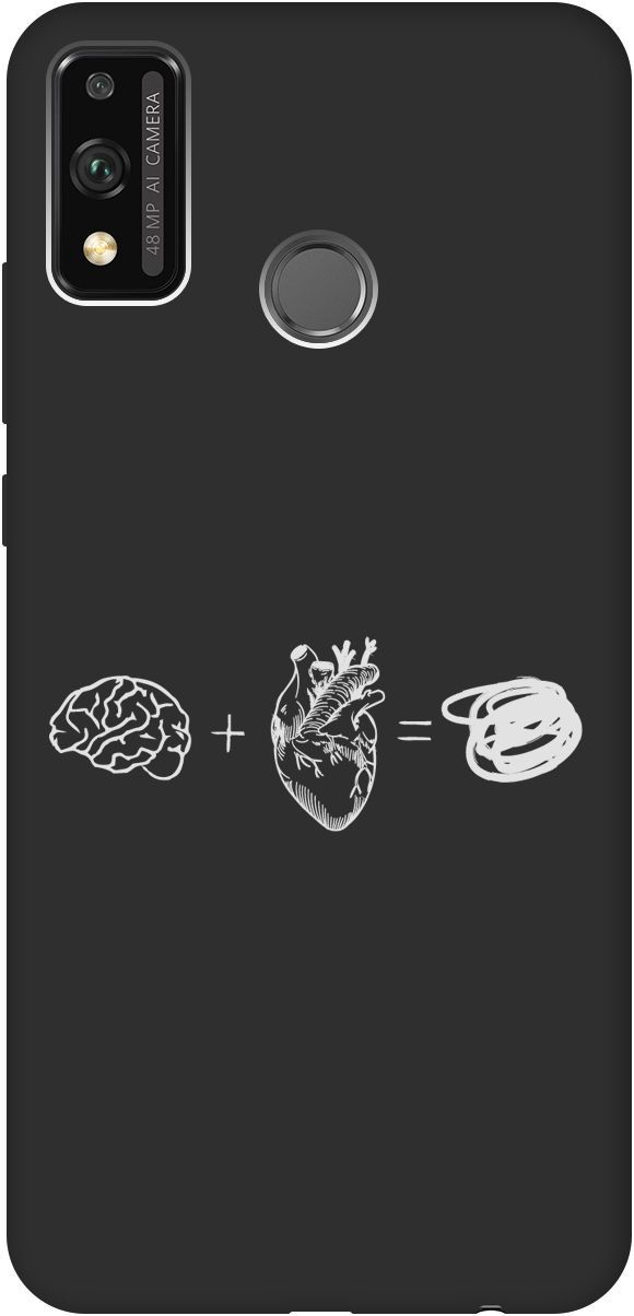 

Матовый чехол на Honor 9X Lite с принтом "Brain Plus Heart W" черный, Черный;белый, 8370