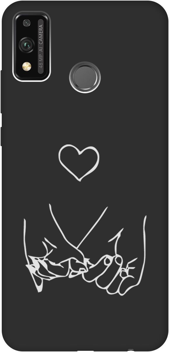 

Матовый чехол на Honor 9X Lite с принтом "Lovers Hands W" черный, 8370