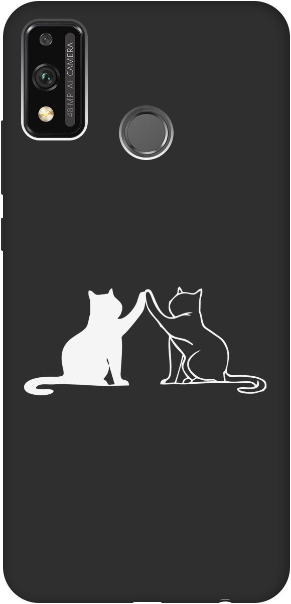 

Матовый чехол на Honor 9X Lite с принтом "Cats W" черный, Черный;белый, 8370