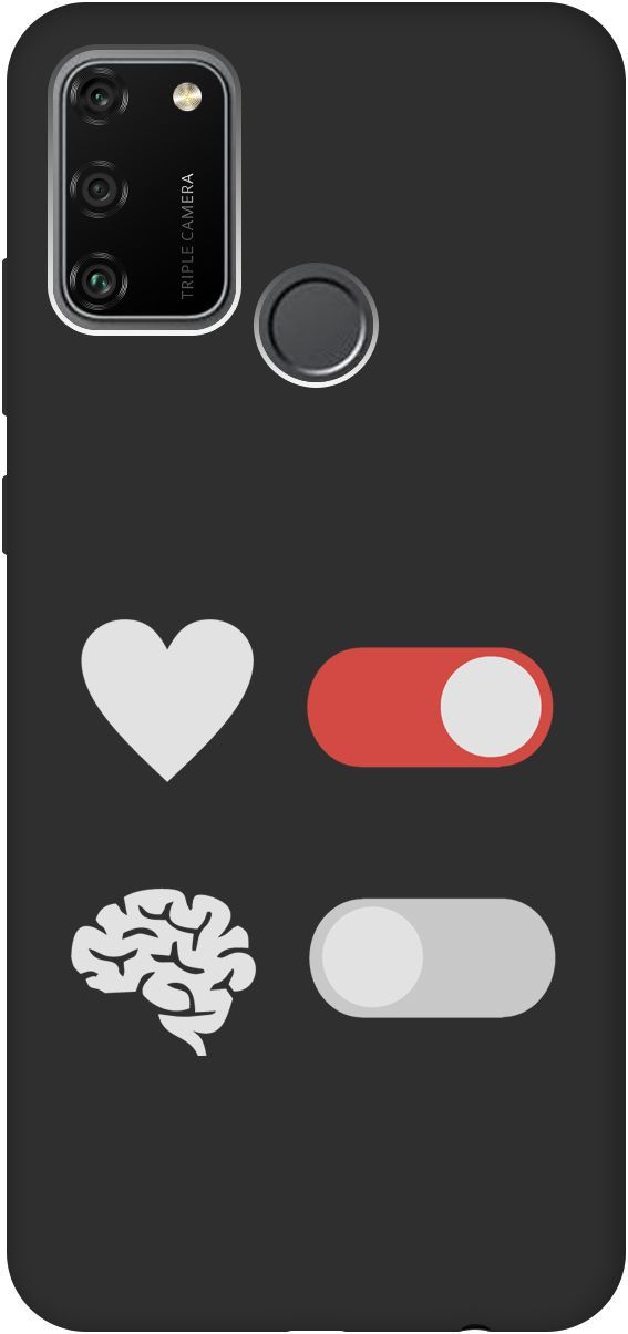

Матовый Soft Touch силиконовый чехол на Honor 9A с принтом "Brain Off W" черный, Черный;белый, 8369