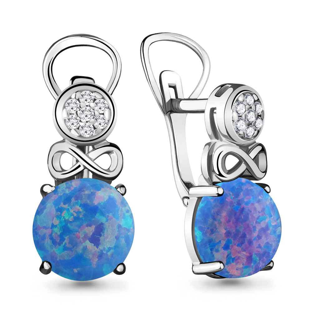 

Серьги из серебра с фианитом Aquamarine 4477797А_925_р, 4477797А_925_р