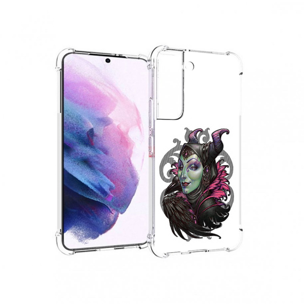 

Чехол MyPads Tocco для Samsung Galaxy S22 зеленая девушка с вороном (PT194926.508.357), Прозрачный, Tocco