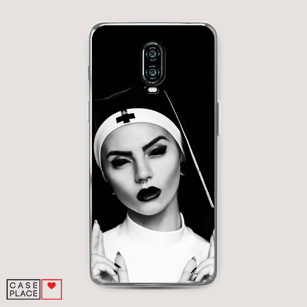 

Чехол Awog на Oneplus 6T / ВанПлас 6T "Черная монашка", Серый;черный, 150650-9