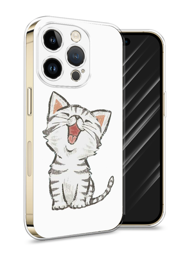 

Силиконовый чехол Awog "Котенок рисованный" для Apple iPhone 14 Pro, Белый, 15250-1