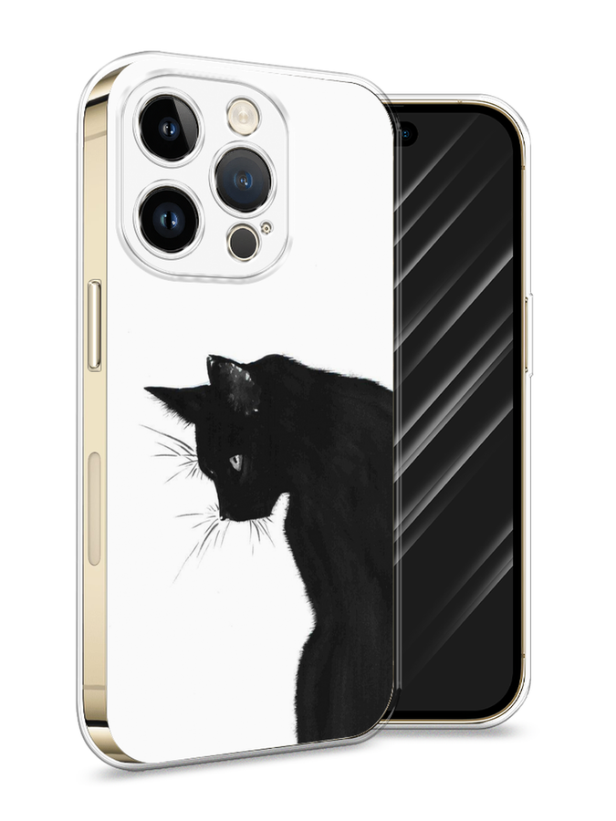 

Силиконовый чехол Awog "Black cat" для Apple iPhone 14 Pro, Белый, 15250-1
